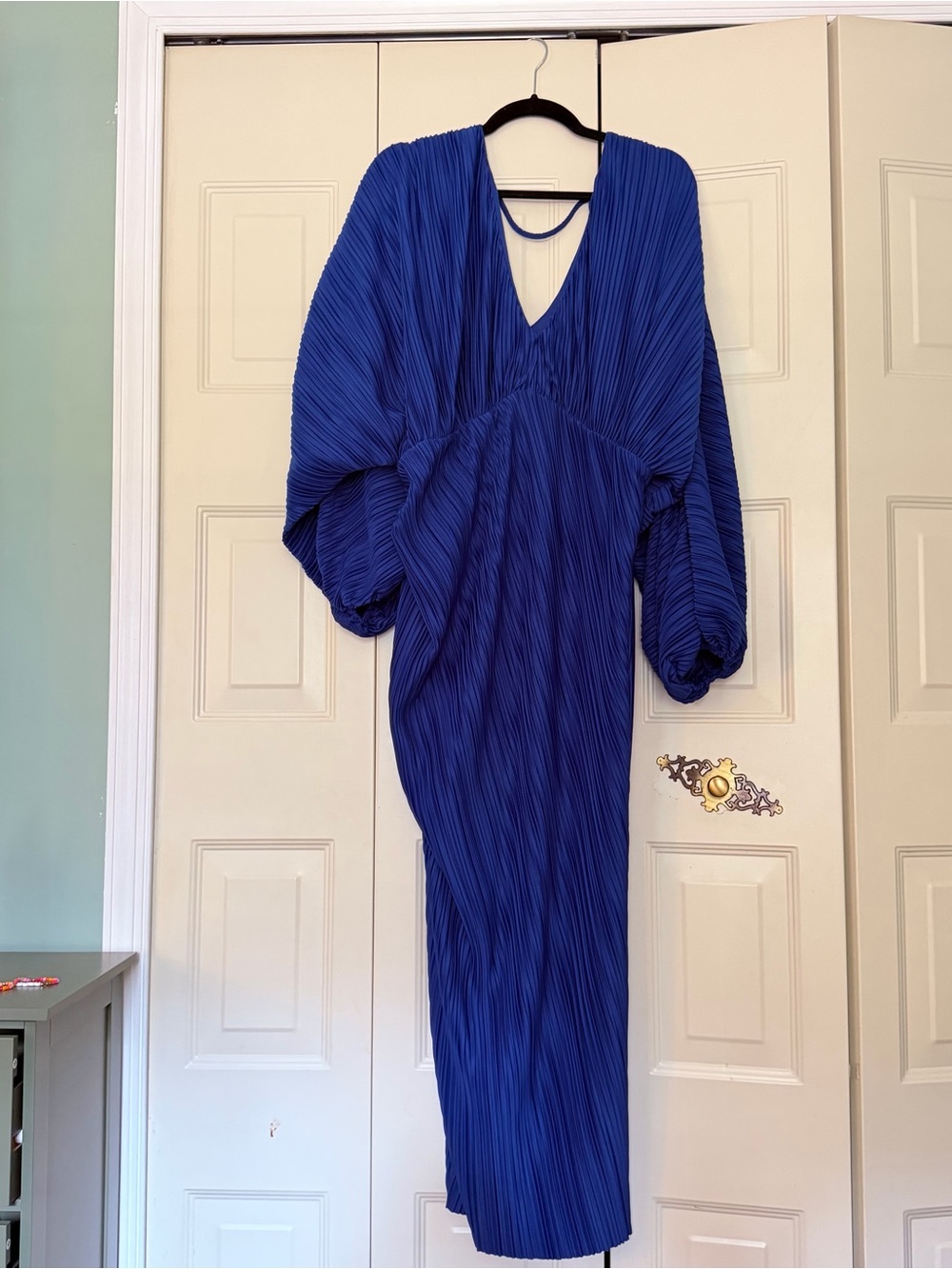 ASOS Cobalt Blue Pleated Midi Dress